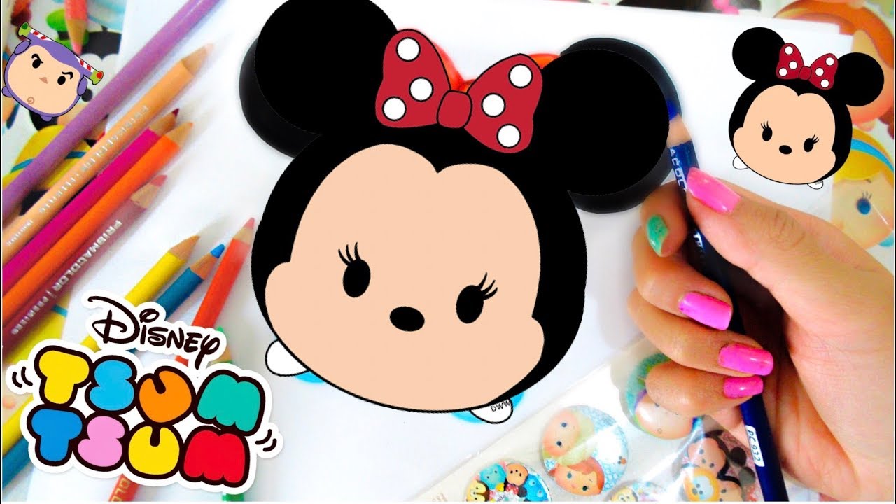 COMO DIBUJAR A MINNIE MOUSE TSUM TSUM( DISNEY ) 90 ANIVERSARIO  DE MICKEY MOUSE VANE V ART