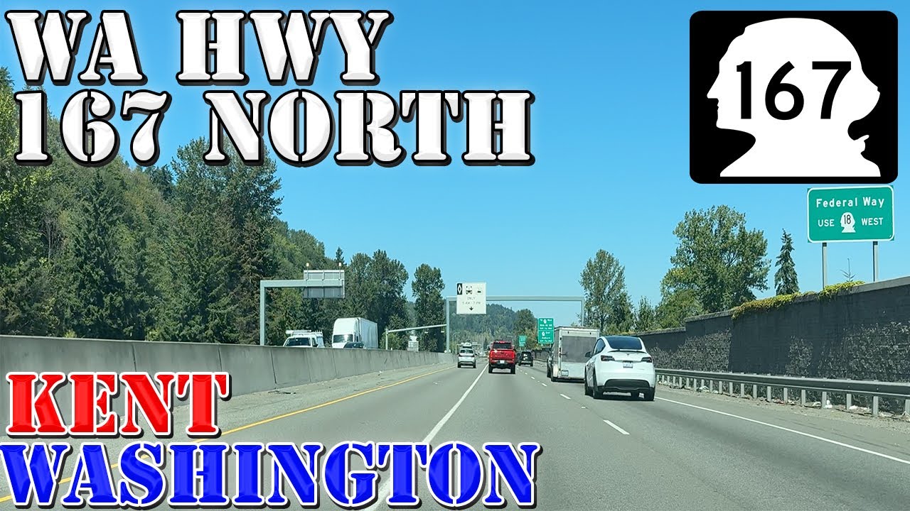 WA 167 North - Kent - Renton - Washington - 4K Highway Drive