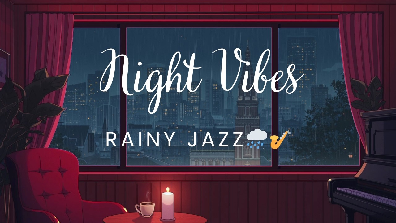 Rainy Window Anime Jazz 🌧️ Midnight Chill Ambience
