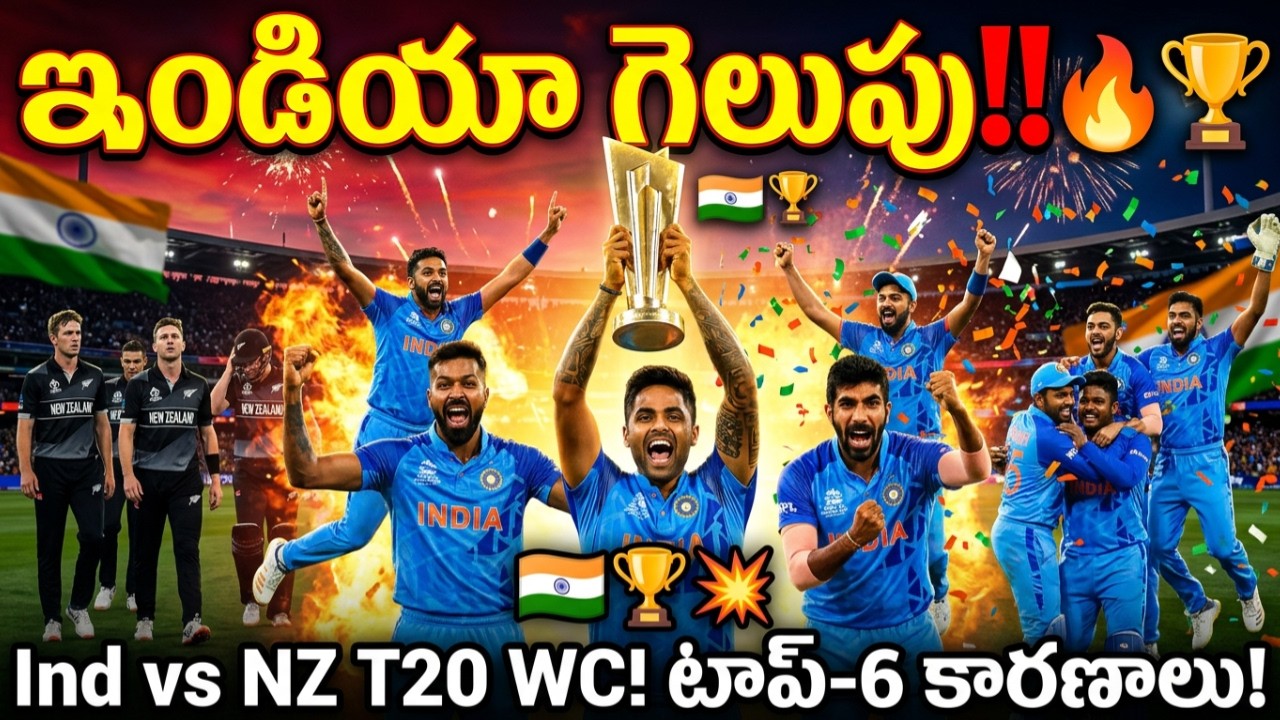 Ind vs NZ T20 WC! ఇండియా గెలుపు!టాప్-6 కారణాలు! India won finals T20 Telugu Videos Tmixture Channel