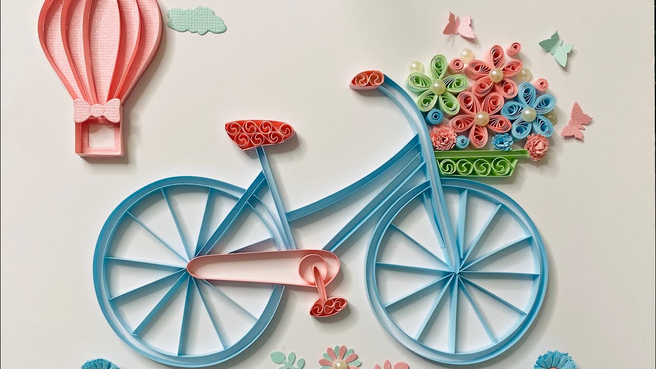 How to Make Quilling Bicycle with Flowers