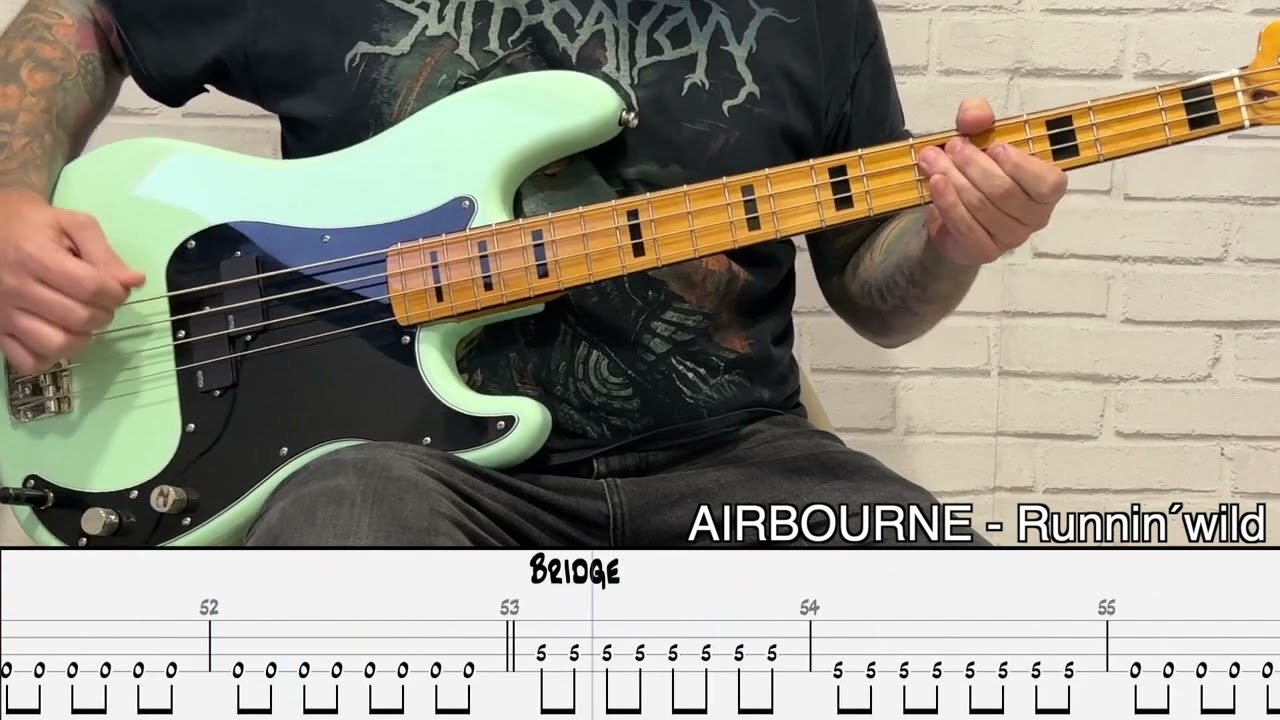 AIRBOURNE - Runnin´ wild [BASS COVER + TAB]