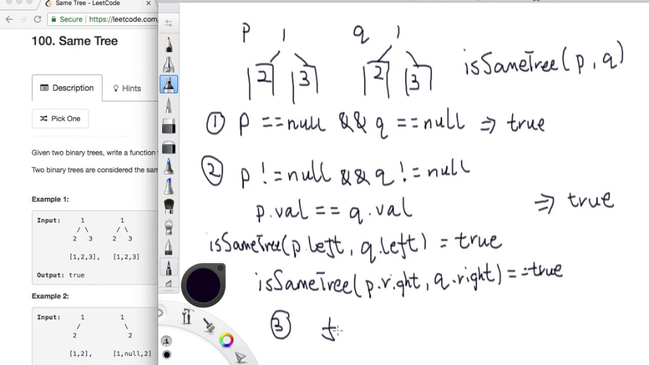 LeetCode Tutorial 100. Same Tree