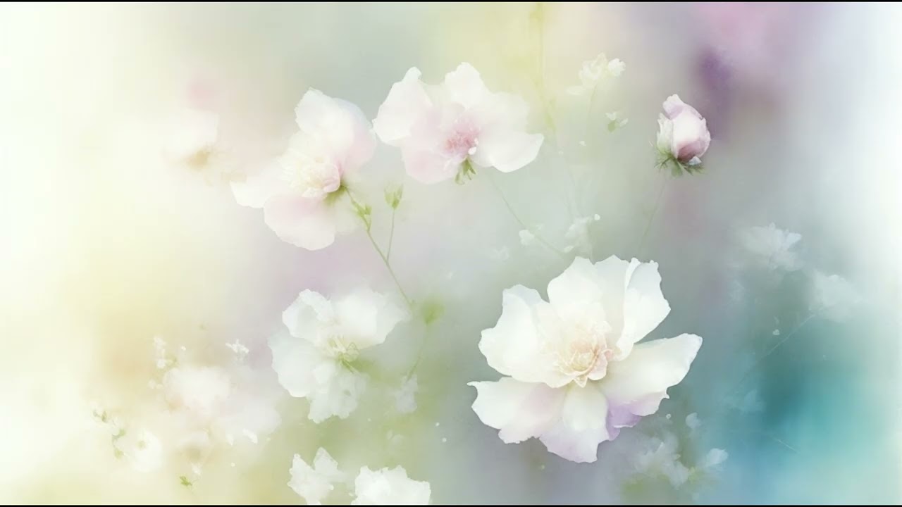 Floral Watercolour TV Screensaver – TV Wallpaper – 1 Hour – No Music, No Sound