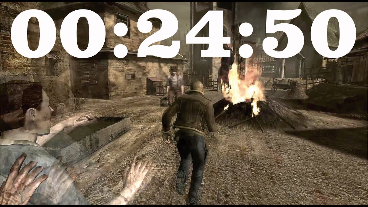 LEON BECOME THE FLASH! - SPEED RUN - Resident Evil 4 - 00:24:50 FASTEST TIME! - Walk Through Walls