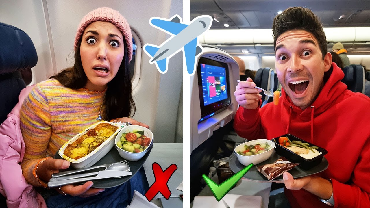 NON SCEGLIERE IL CIBO DELL' AEREO SBAGLIATO CHALLENGE! *mangiamo solo cibo dell'aereo per 24 ore*