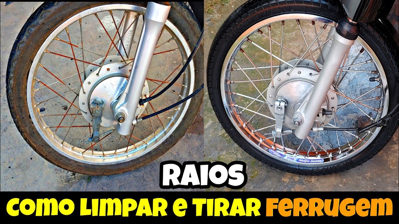 Como Limpar e Dar Brilho no Raio da Moto Enferrujado.