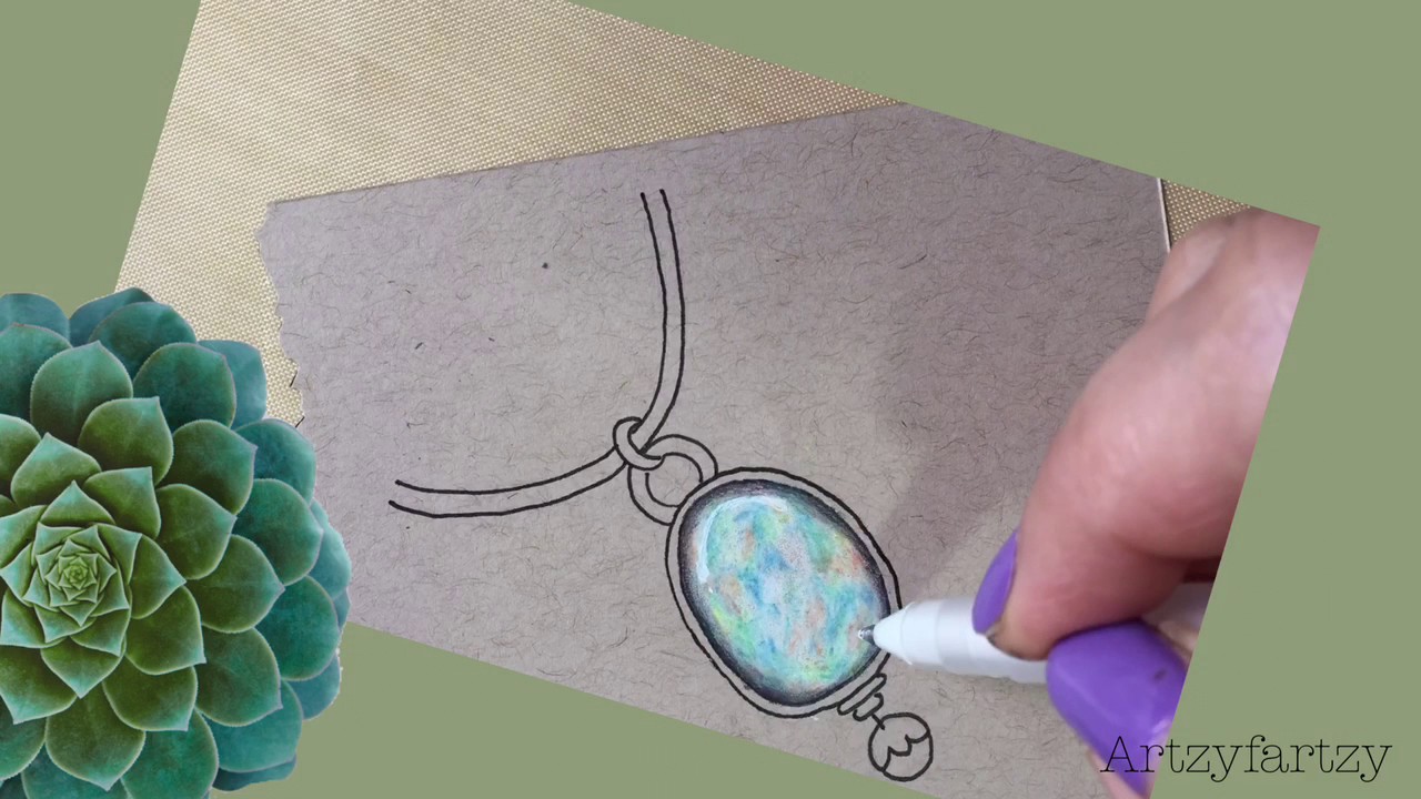 How to draw an Opal Zengem Time lapse -Artzyfartzy