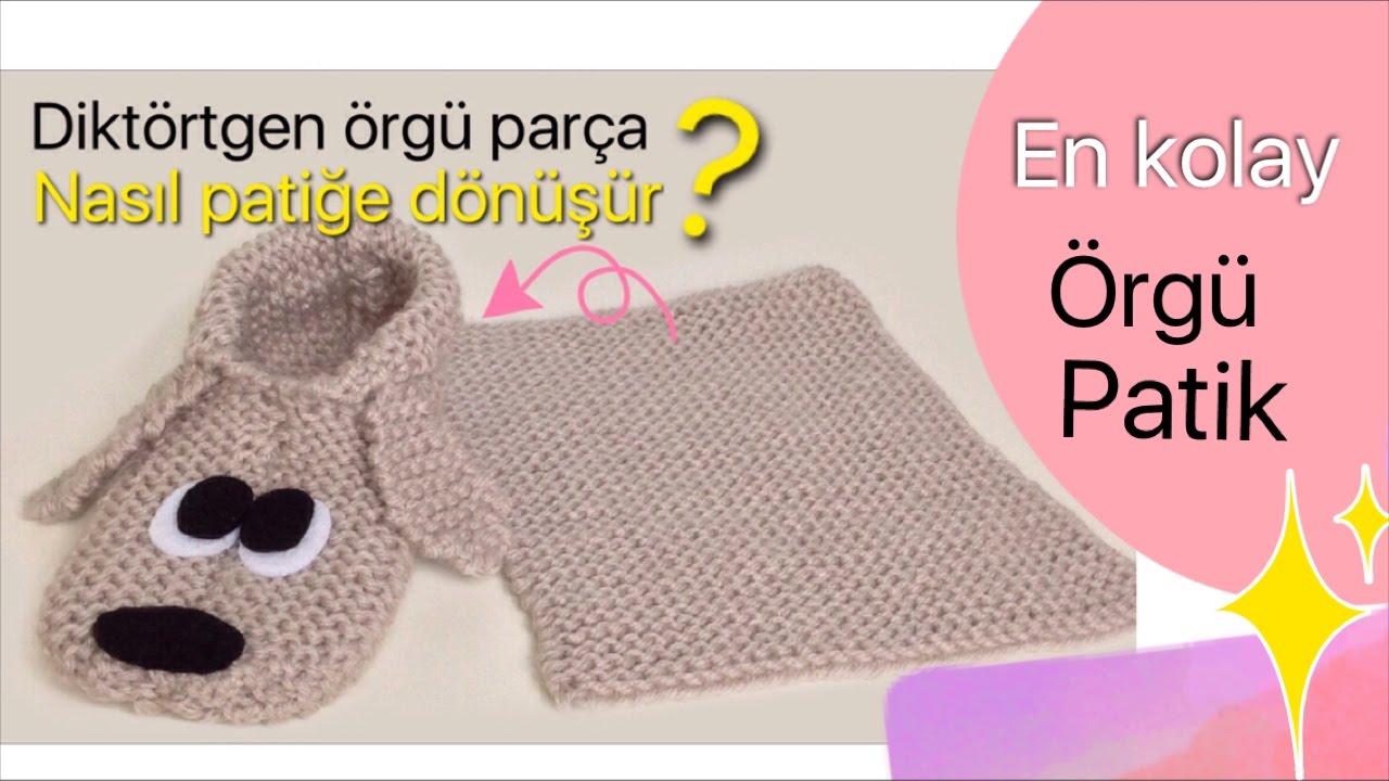 EN KOLAY ÖRGÜ PATİK KÖPEK ŞEKLİNDE / örgü modelleri / patik modelleri / Figen Ararat