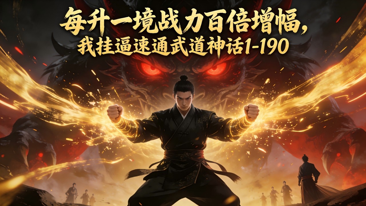 《每升一境战力百倍增幅，我挂逼速通武道神话》1-190 魂穿高武，系统虽迟但到：每提升一个境界，战力自动增幅百倍！天骄在武士境苦熬十年？他三天破境，战力已超武师。妖孽闯九死一生秘境？他随手练满黄阶武学