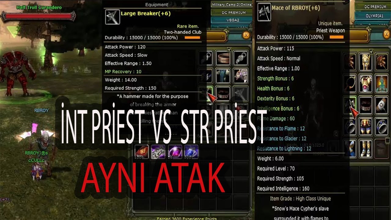 İnt Priest vs STR Priest-Hangi Karakter Farm'da İyi Karşılaştırma Videosu B&ouml;l&uuml;m:2-Knight Online Farm