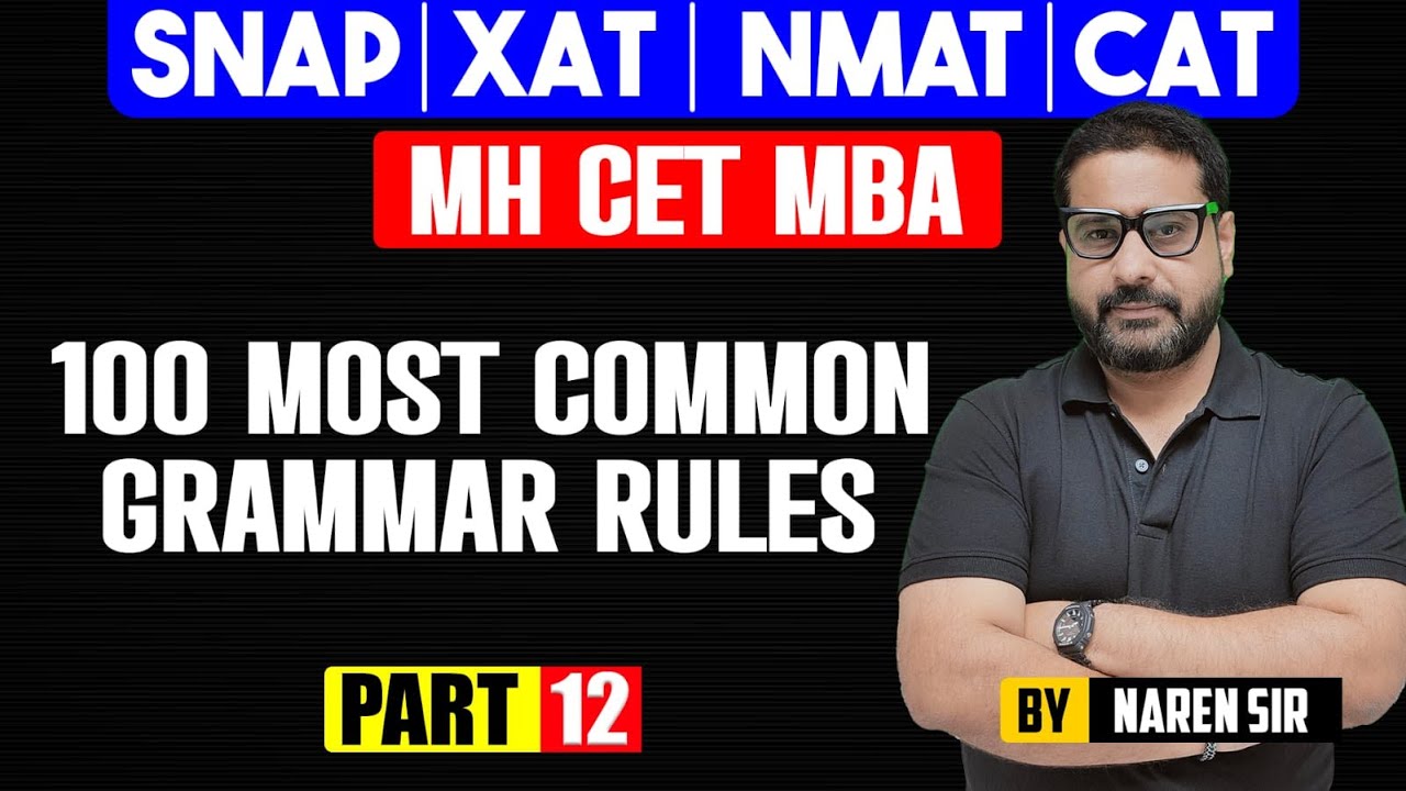 MBA 2026 | MBA CET ENGLISH GRAMMAR | MH MBA CET 2026 English Grammar Rules