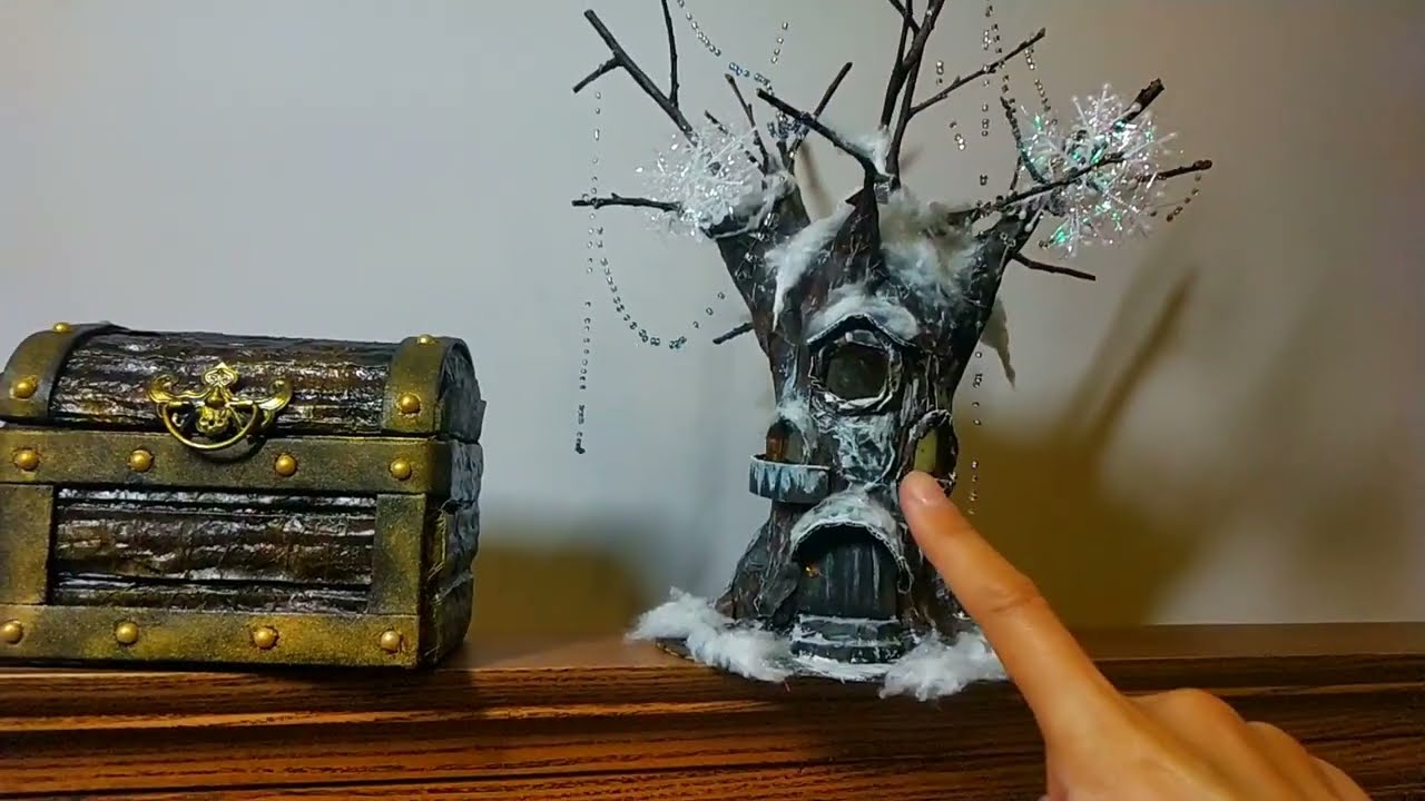 DIY halloween decorations, decoupage box, realistic chest 😍 Diy home decor, tutorial. Do it yourself