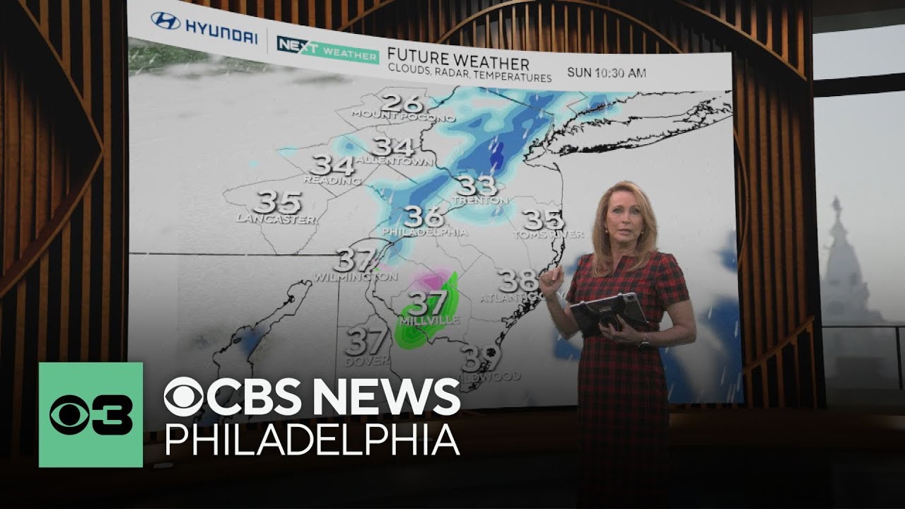 Wintry mix on the way Sunday morning with a big warm up in the Philadelphia area next week
