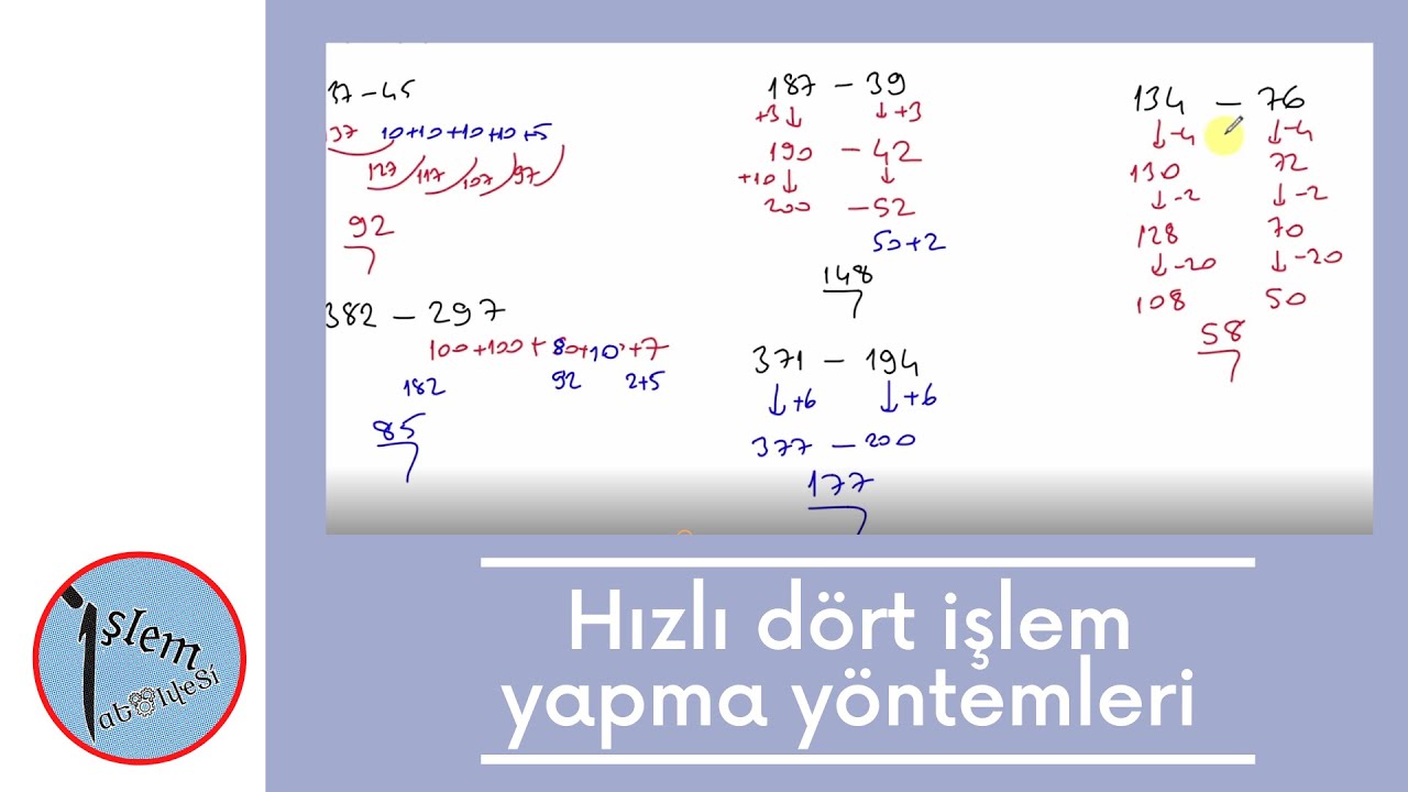 Hızlı dört işlem yapma yöntemleri