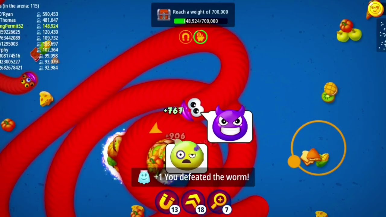 Worms zone.io gameplay top1:  high score