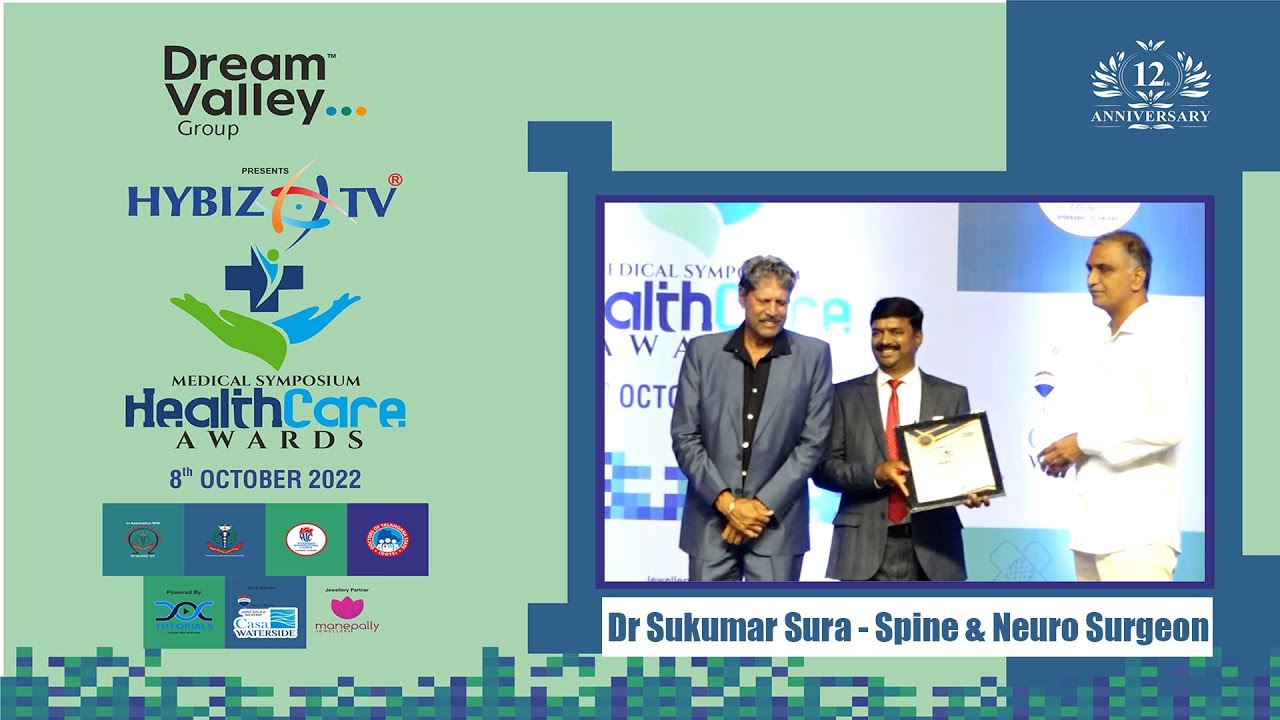 Dr Sukumar Sura- Best Spine & Neuro Surgeon Award | Hybiz tv Healthcare Awards 2022