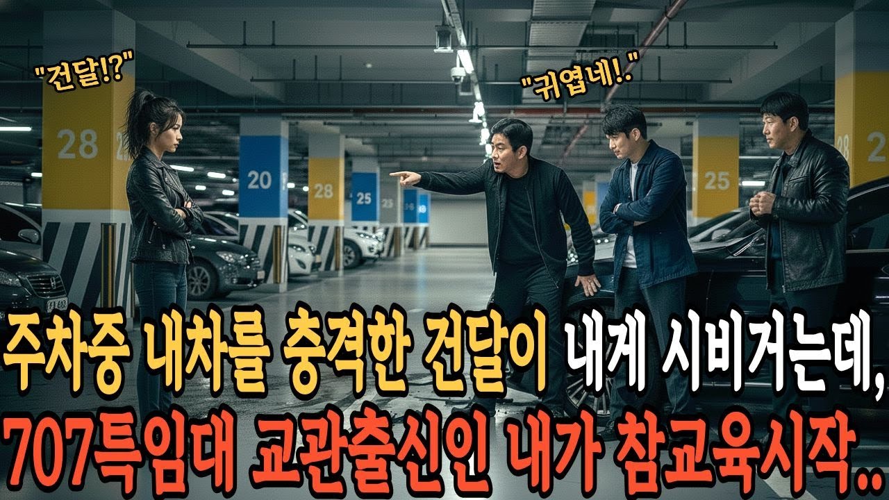 주차중 내차를 충격한 건달이 내게시비거는데, 707특임대 교관출신인 내가 참교육시작