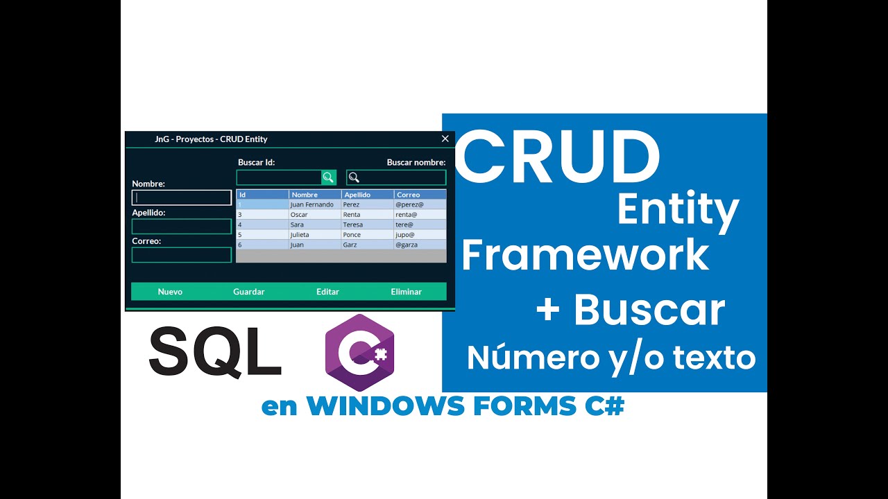 Cómo hacer CRUD en C# y Sql Server | Entity Framework | Windows Forms