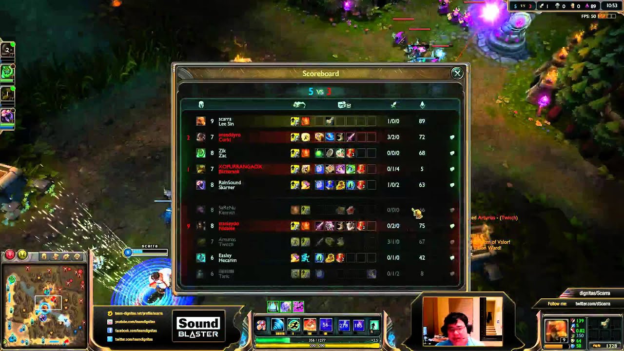 Scarra- Lee Sin Mid Full AD Build (Diamond I)