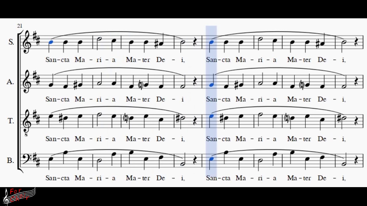 Choir/chór T. L. de Victoria - Ave Maria - Bass + score