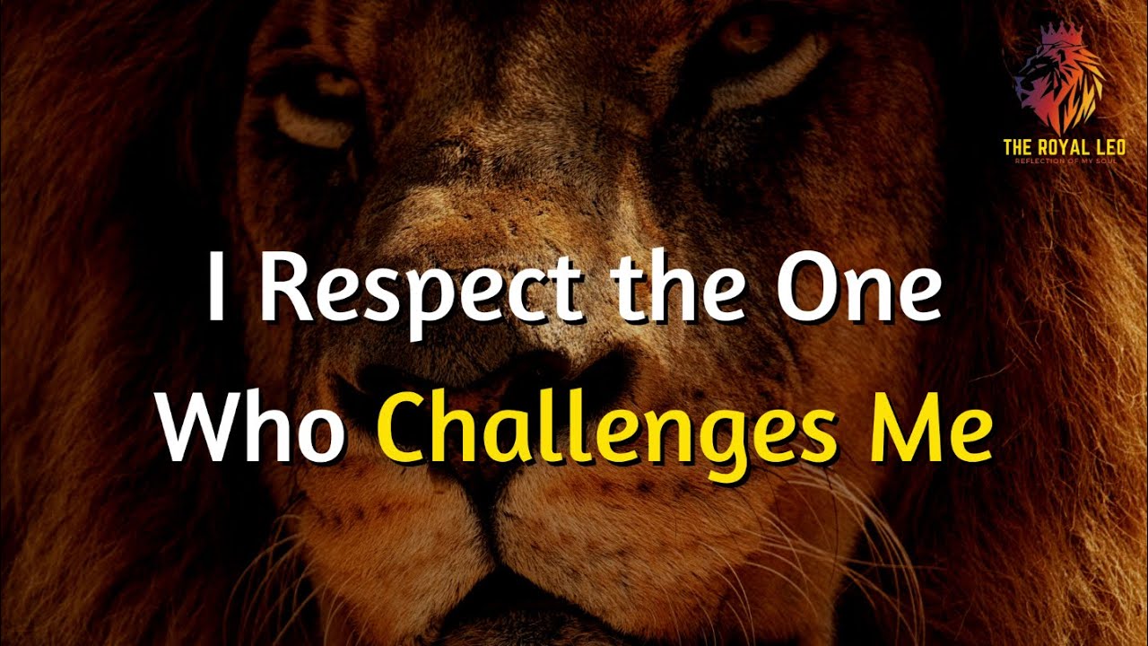 Lion Attitude Quotes - I Respect the One Who Challenges Me