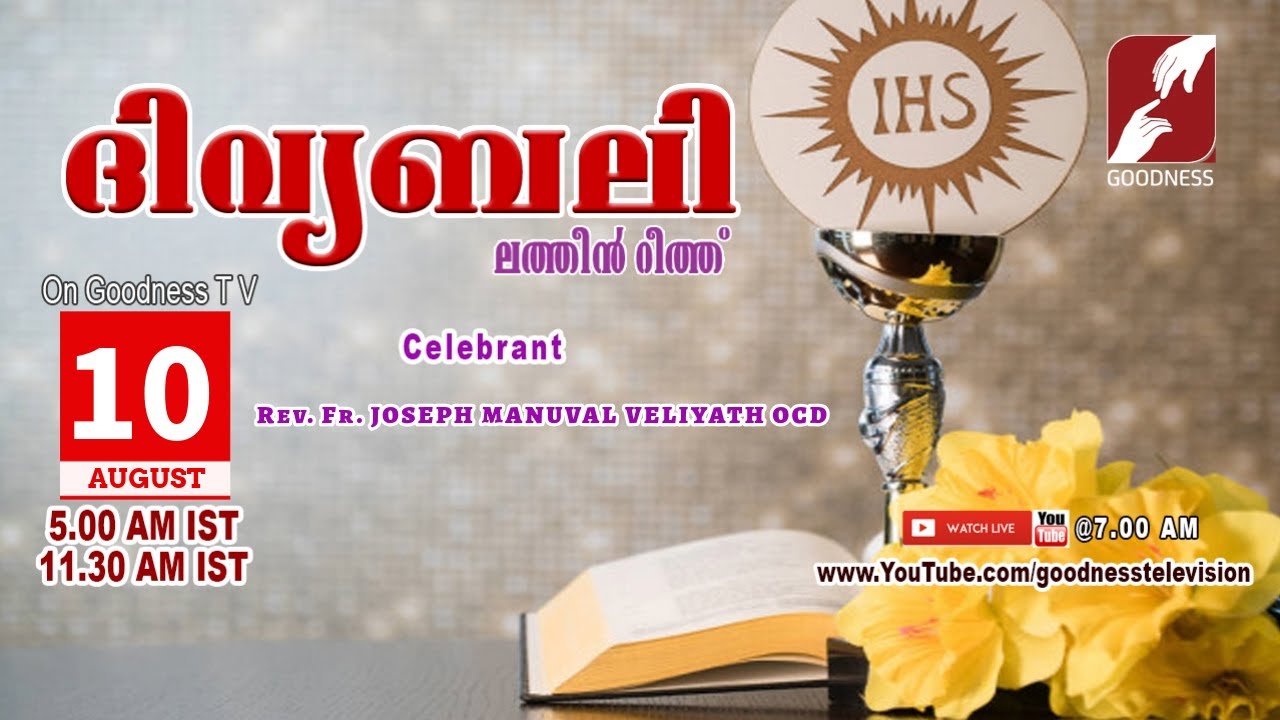 HOLY MASS|LATIN MASS| 10 AUG 2025 |Fr. JOSEPH MANUVAL VELIYATH OCD|MALAYALAM QURBANA|GOODNESS TV