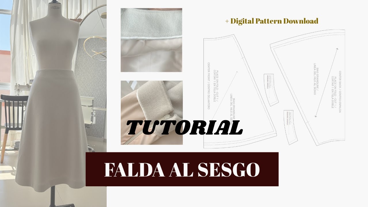 DIY Falda al Bies Clásica y Elegante | Gliss Bias Skirt + Patrón Digital