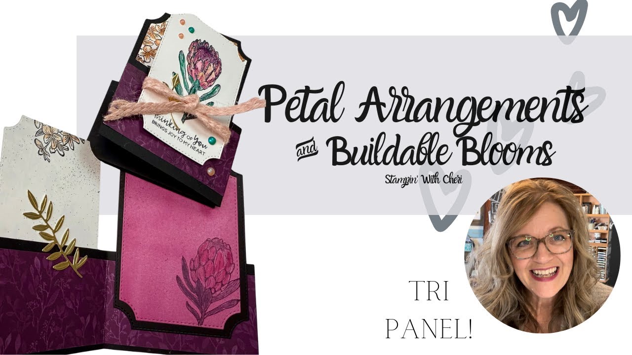 Tri Fold Protea With Stampin' Up! Petal Arrangements Buildable Blooms