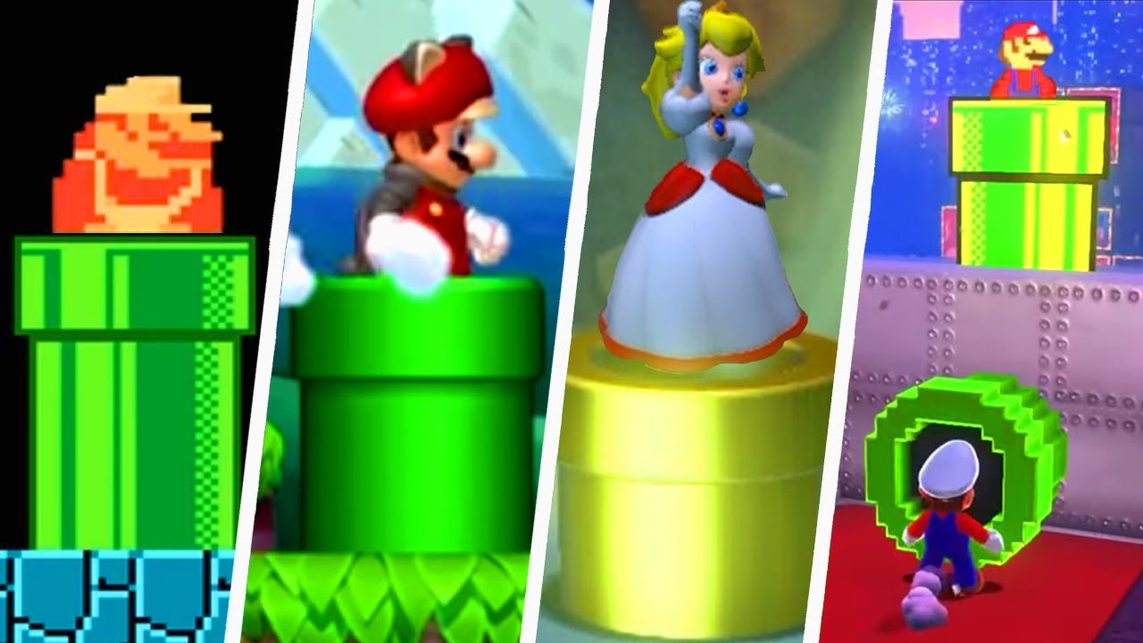 Evolution of Warp Pipes in Super Mario Games (1985 - 2019)