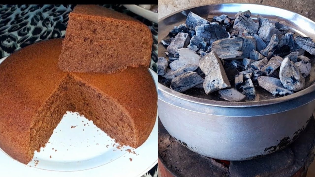 Jinsi ya kupika keki ya chokleti kwenye jiko la mkaa/chocolate cake on charcoal stove.no butter
