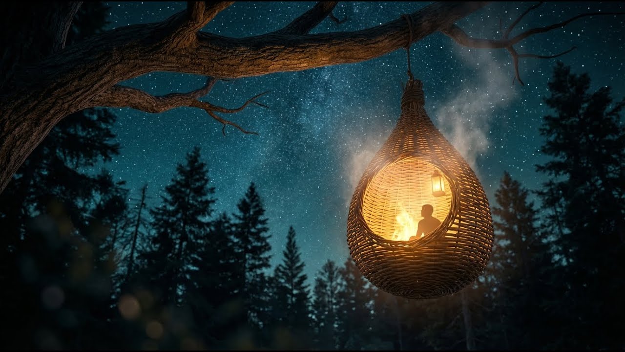 Building The ULTIMATE Cozy Nest 🪺 Hanging on a GIANT Tree Branch!  Relaxing ASMR Build