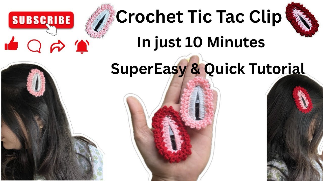 Crochet Tic Tac Clip | In just 10 minutes | Super Easy Tutorial | For Beginners ⭐️