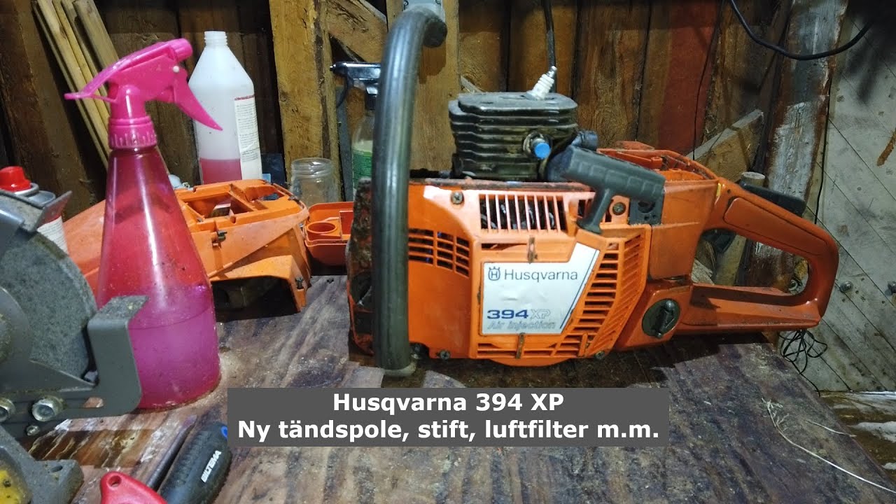Husqvarna 394 XP - Ny tändspole, stift, luftfilter m.m. och en första uppstart