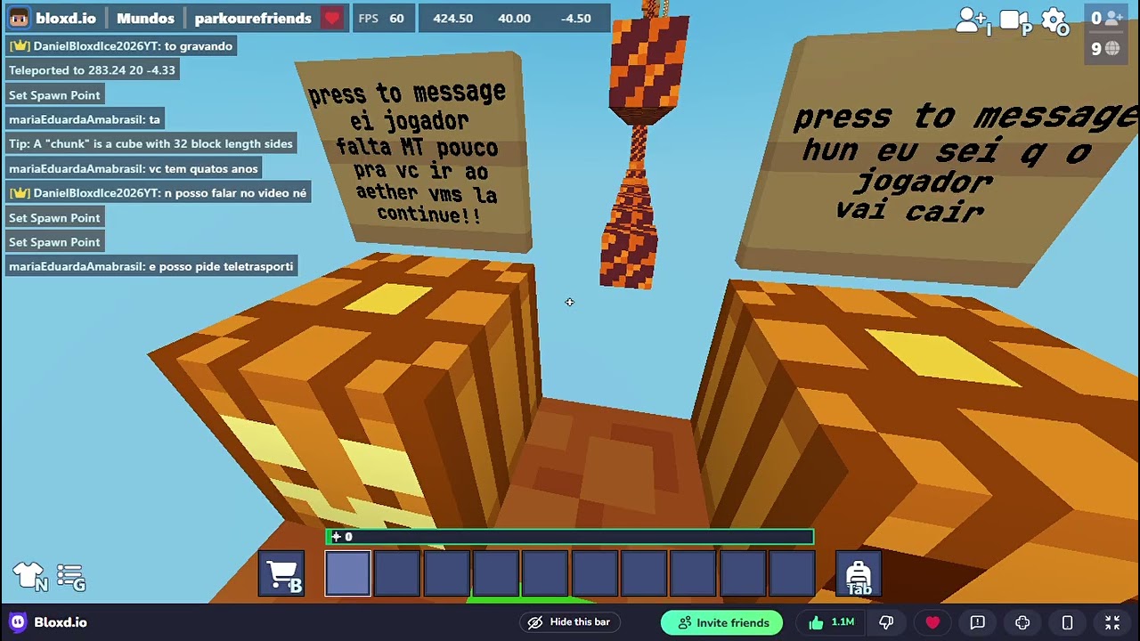 primeira parte (overworld e nether) inteira do meu mapa de parkour!!