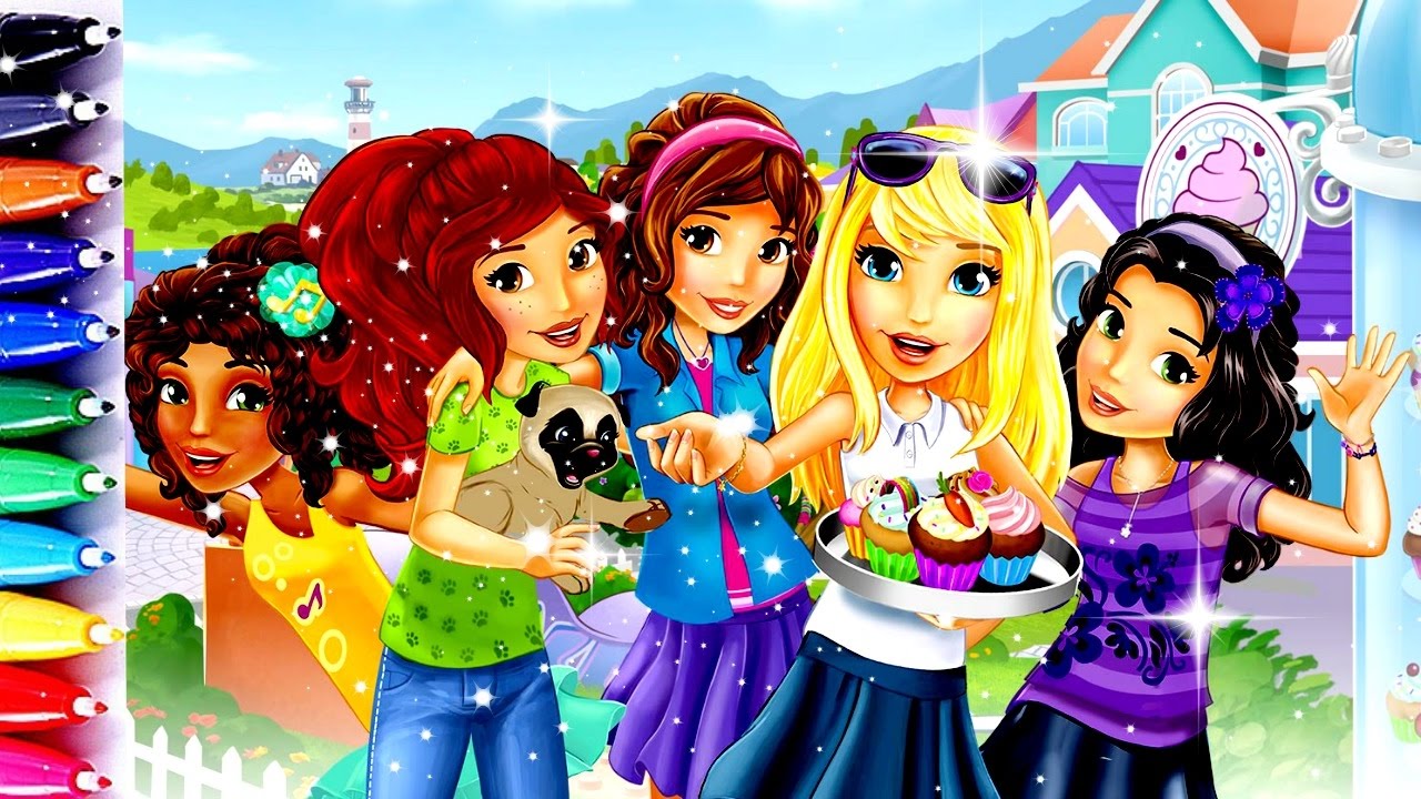 Lego Friends Coloring Book Pages Mia Emma Stephanie Olivia Andrea Speed Coloring