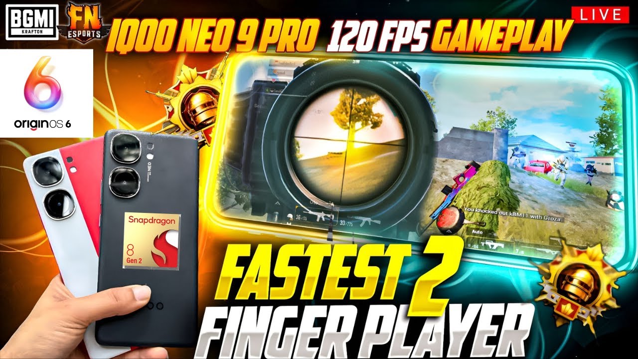 iQOO Neo 9 Pro - Origin OS 6 120 FPS BGMI Performance Test Gameplay With Handcam FPS Meter 2025⚡