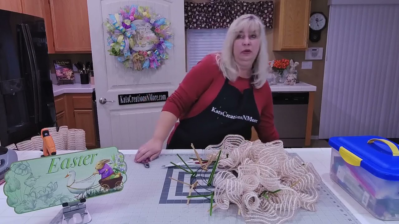 How to Make a Spring Themed Wreath Using a  Sisal Bunny Wreath Attachment Tutorial