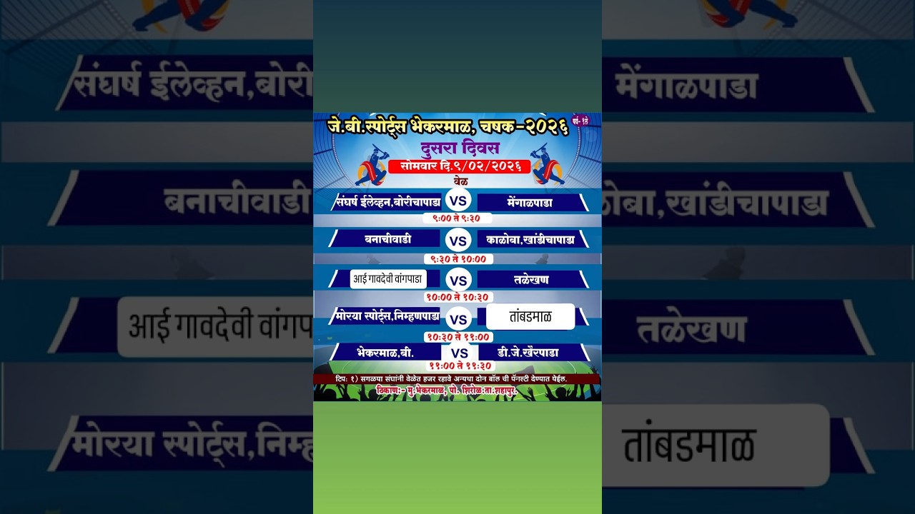 ||  दिवस दुसरा  || J B SPORTS भेकरमाळ आयोजित  चषक २०२६