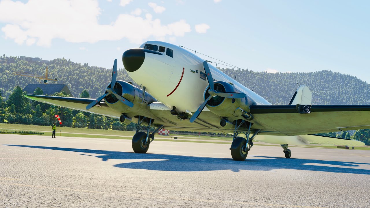 MSFS | Scenic Douglas DC3 arrival into Lugano Airport, Switzerland🇨🇭