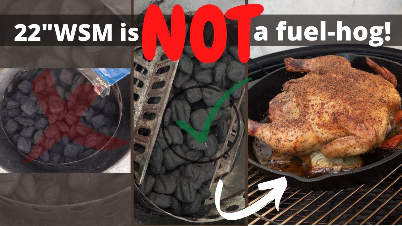Whole Chicken on Weber Smokey Mountain | How to use less fuel on 22