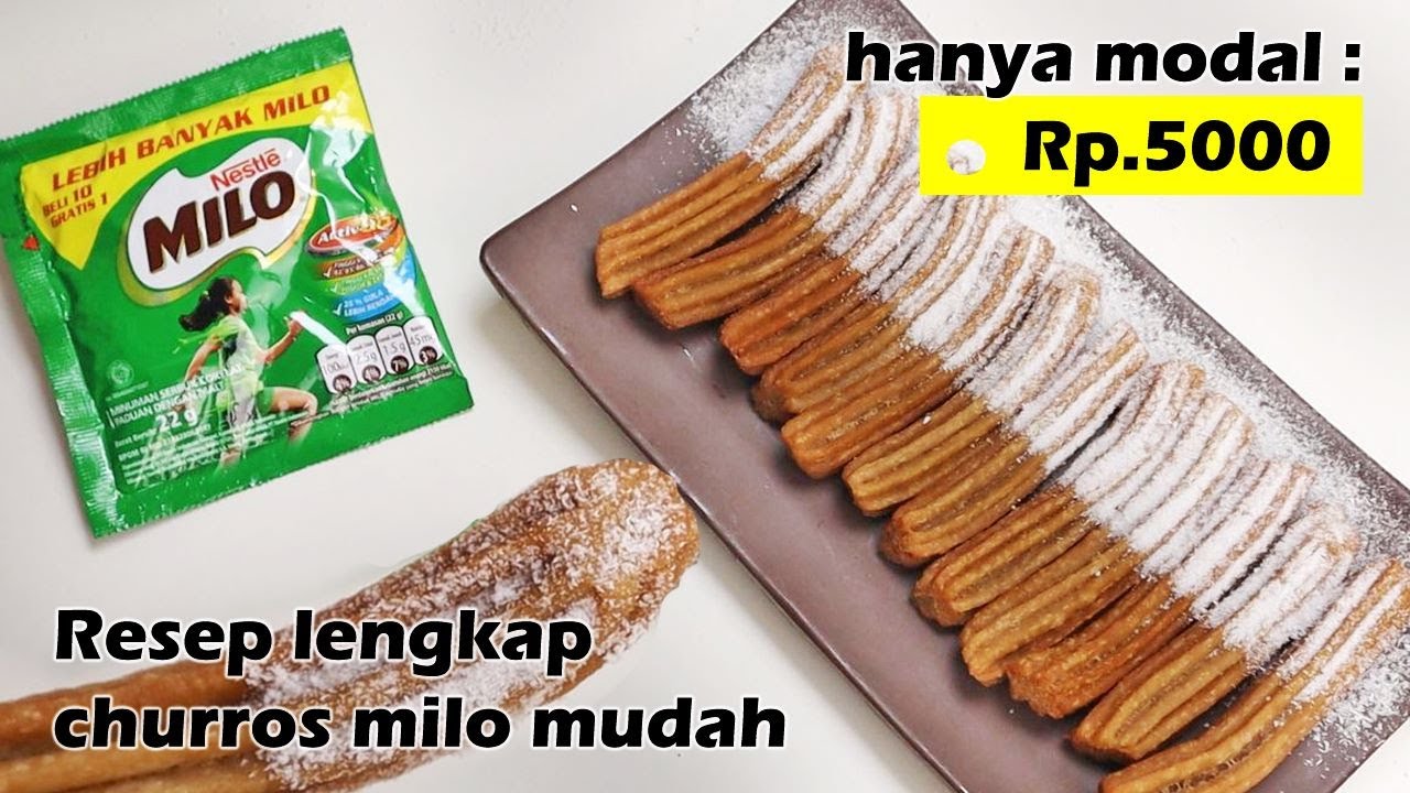 HANYA MODAL Rp.5000 BISA BUAT CHURROS MILO ENAK - RESEP MUDAH