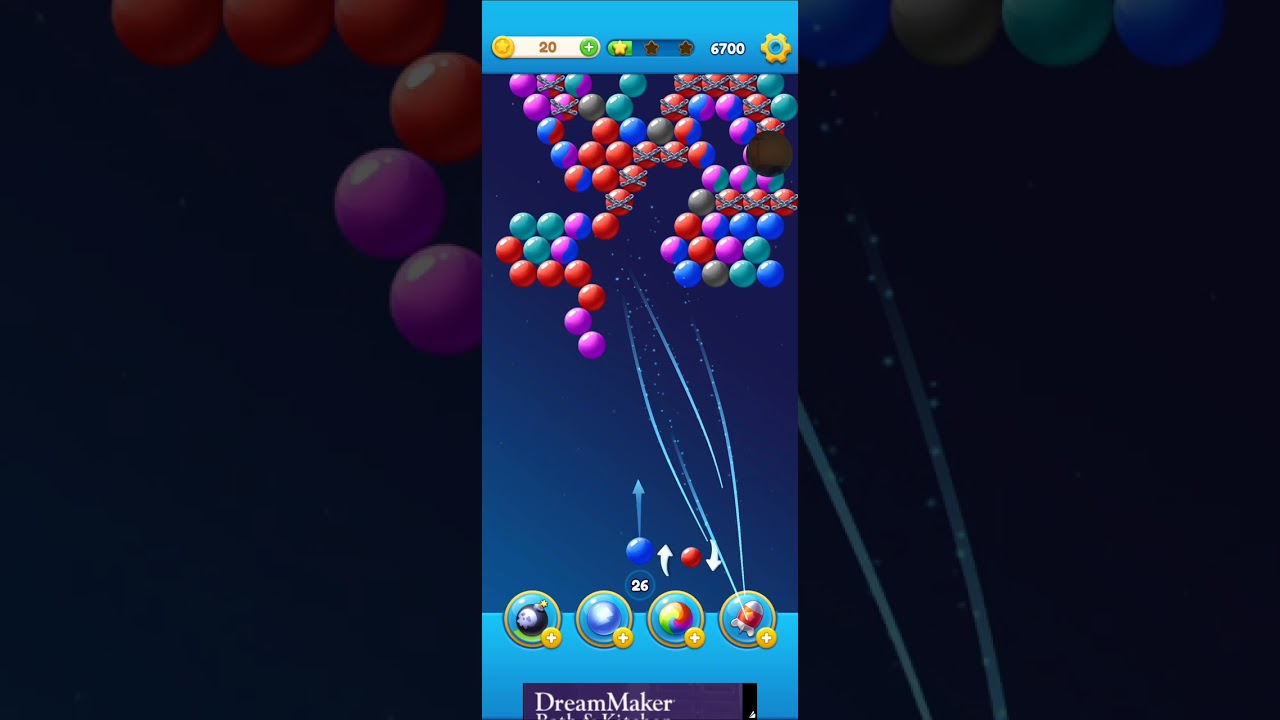 Playing bubble shooter 