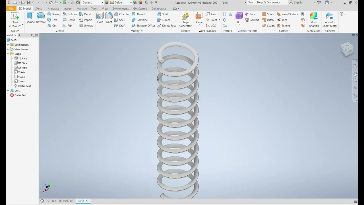 Inventor Tutorial ll Extrude ll Revolve ll Sweep ll Loft ll Coil #3d #inventor #design #modeling