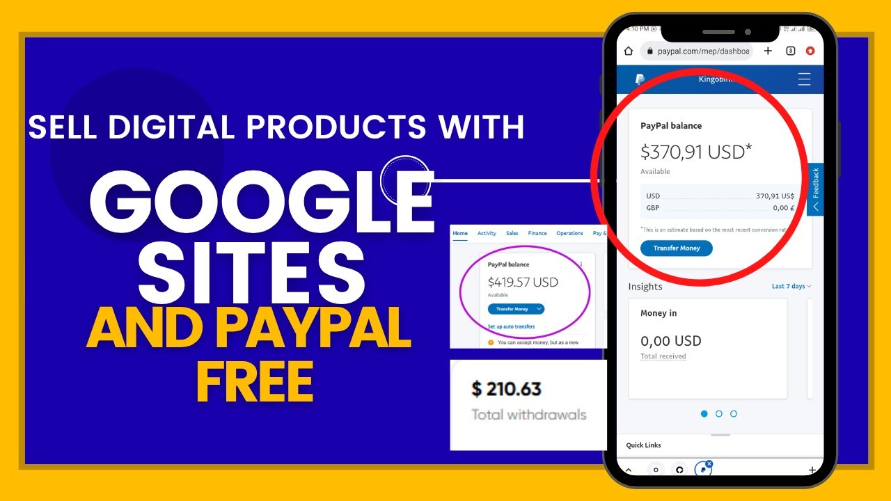 Продавайте цифровые продукты БЕСПЛАТНО 💰 | Google Sites + PayPal + Бесплатный PLR.
