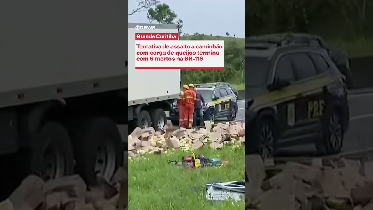 Tentativa de assalto a caminh&atilde;o com carga de queijos termina com 6 mortos na BR-116