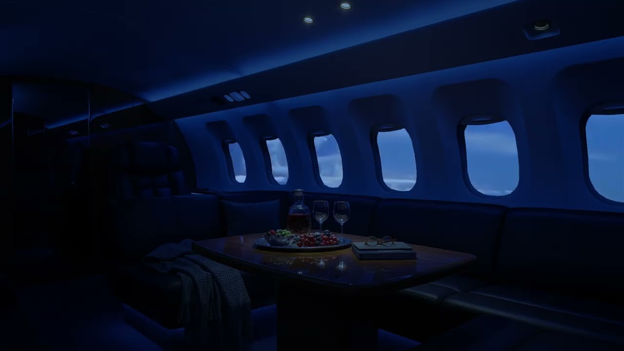 Airplane Cabin White Noise & Black Screen | Peaceful Flight Sounds for Deep Sleep