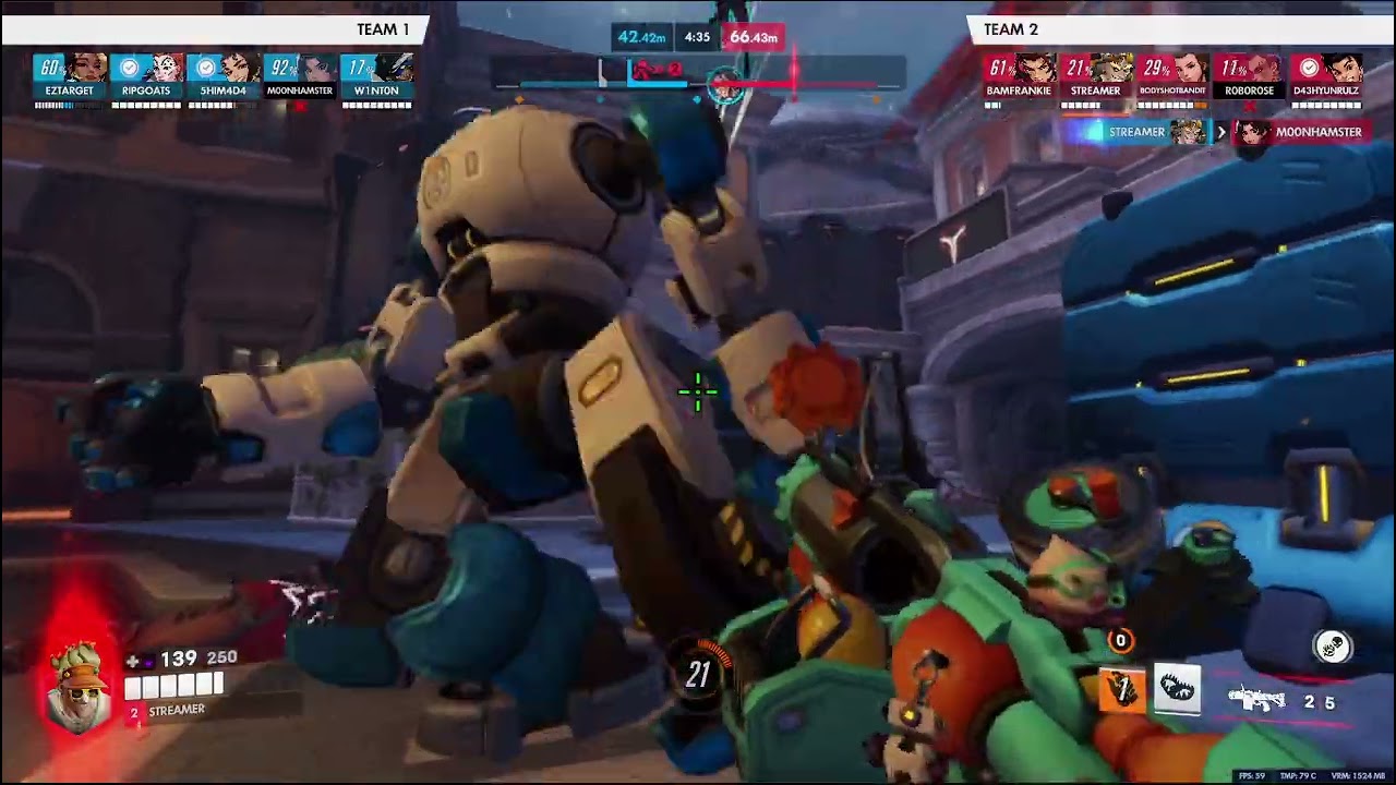 overwatch - junkrat thanks the good supports in his team and so does the enemy vendatta.