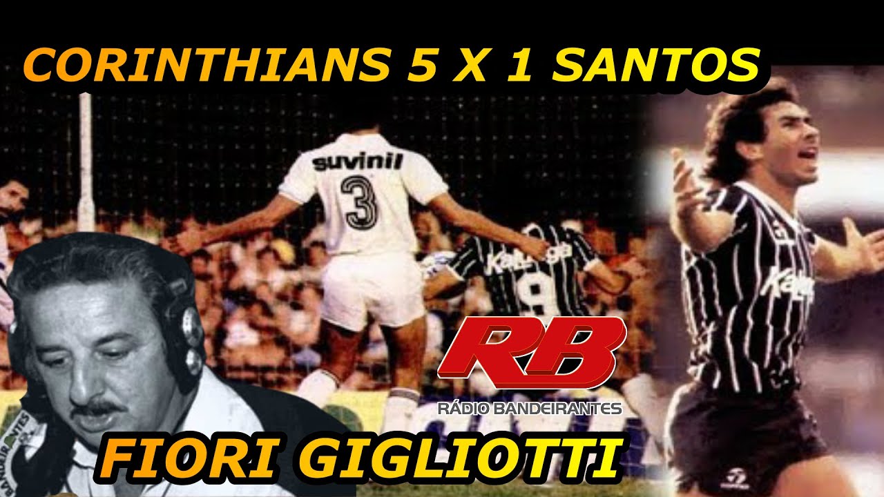 Fiori Gigliotti Corinthians 5 x 1 Santos Paulistão 87 - 4 gols de Edmar