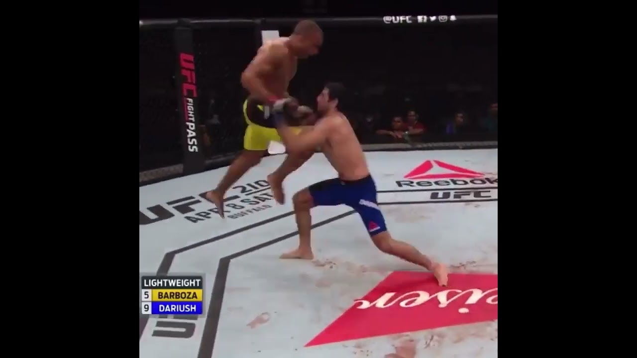 EDSON BARBOZA VS BENEIL DARIUSH  FLYING KNEE KO